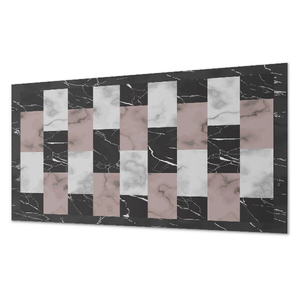 Rectangular wall panel Marble tile motif