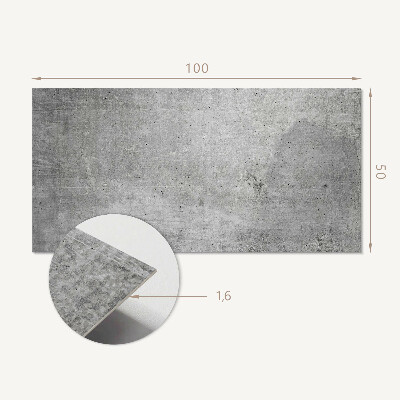 Rectangular bathroom wall panel Raw concrete pattern