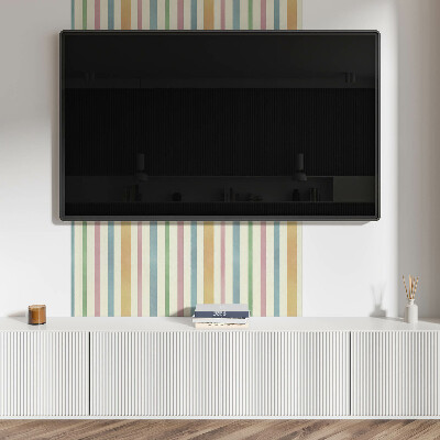 Rectangular wall panel Colorful vertical stripes