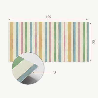 Rectangular wall panel Colorful vertical stripes