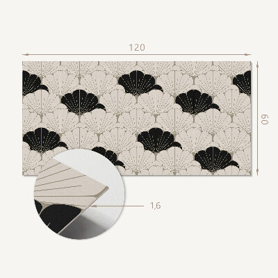 Rectangular wall panel Elegant leaf motif