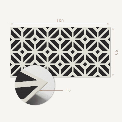 Rectangular wall panel Geometric style rhombus pattern