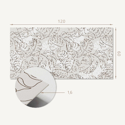 Rectangular decorative wall panel Leafy pattern in straight lines