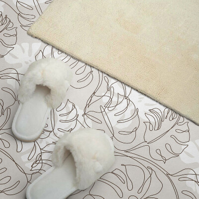 Rectangular decorative wall panel Leafy pattern in straight lines