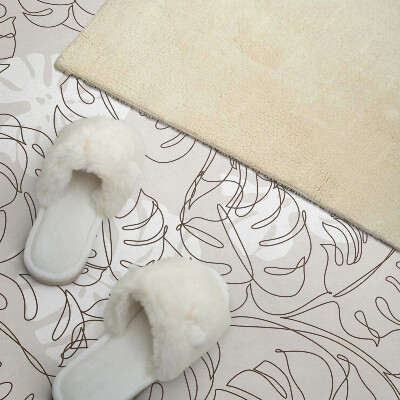 Rectangular decorative wall panel Leafy pattern in straight lines