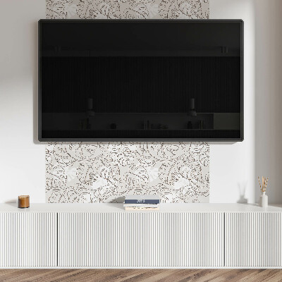 Rectangular decorative wall panel Leafy pattern in straight lines