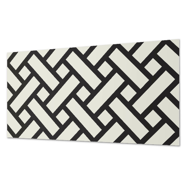 Rectangular bathroom wall panel Geometric pattern with braid