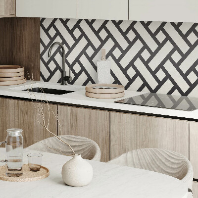 Rectangular bathroom wall panel Geometric pattern with braid