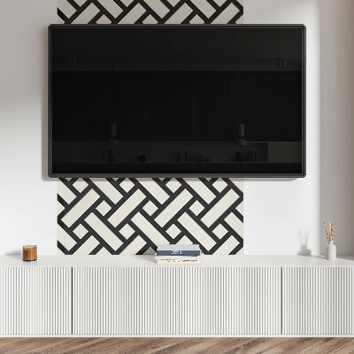 Rectangular bathroom wall panel Geometric pattern with braid