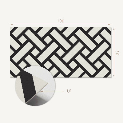 Rectangular bathroom wall panel Geometric pattern with braid