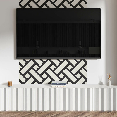 Rectangular bathroom wall panel Geometric pattern with braid