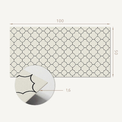 Rectangular bathroom wall panel Floral pattern in a mesh