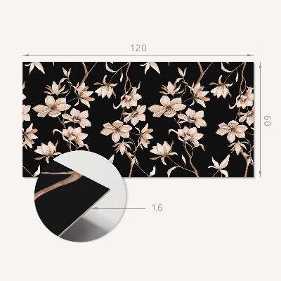 Rectangular decorative wall panel Floral motif