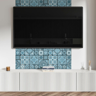 Rectangular bathroom wall panel Mosaic of geometric shapes