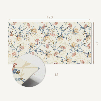 Rectangular decorative wall panel Floral motif