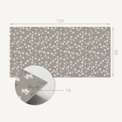 Rectangular wall panel Floral motif
