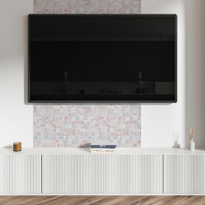 Rectangular bathroom wall panel Mosaic pattern of square shapes