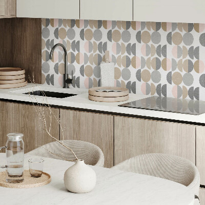 Rectangular bathroom wall panel Circles and semicircles in a geometric style