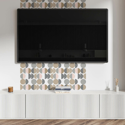 Rectangular bathroom wall panel Circles and semicircles in a geometric style
