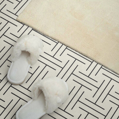 Rectangular wall panel Checkered geometric motif