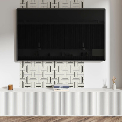 Rectangular wall panel Checkered geometric motif