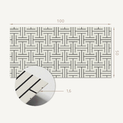 Rectangular wall panel Checkered geometric motif