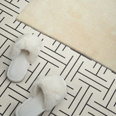 Rectangular wall panel Checkered geometric motif
