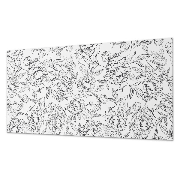 Rectangular wall panel Floral arrangement with green leaves