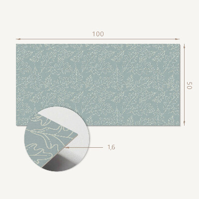 Rectangular bathroom wall panel Leafy pattern on a subtle background