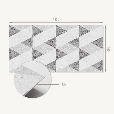 Rectangular wall panel Contrasts in geometric shapes