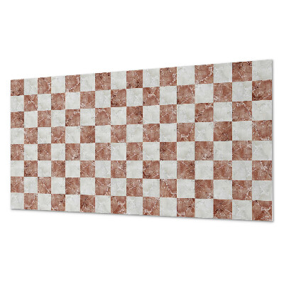 Rectangular bathroom wall panel Marble chessboard in an elegant style