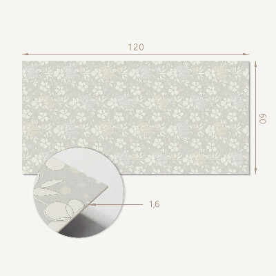 Rectangular bathroom wall panel Floral motif