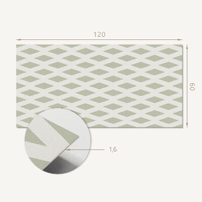 Rectangular bathroom wall panel Diamond motif in a grid