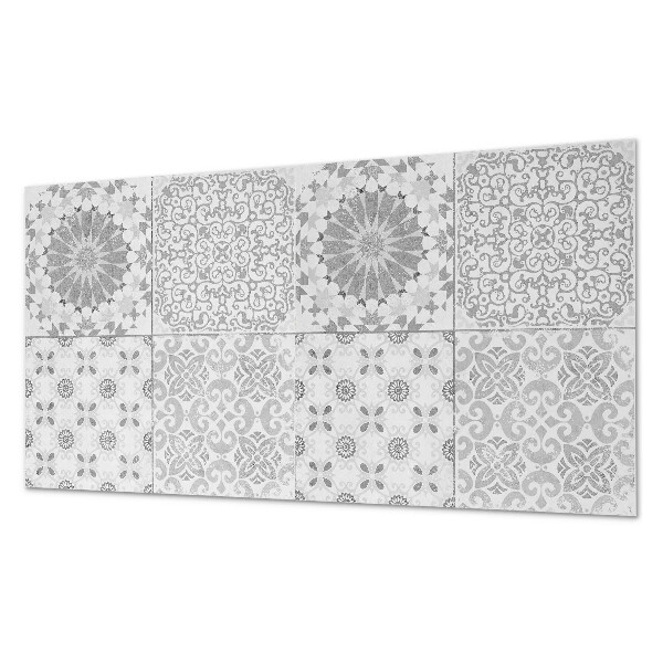 Rectangular wall panel Geometric-floral motif