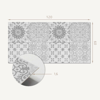 Rectangular wall panel Geometric-floral motif