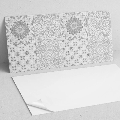 Rectangular wall panel Geometric-floral motif