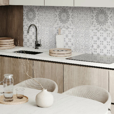 Rectangular wall panel Geometric-floral motif