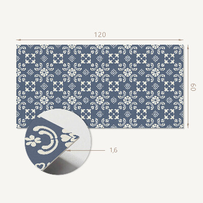 Rectangular wall panel Floral motif with background