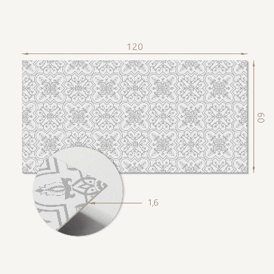 Rectangular bathroom wall panel Floral pattern with decorative details