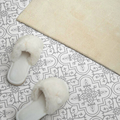Rectangular bathroom wall panel Floral pattern with decorative details