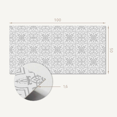 Rectangular bathroom wall panel Floral pattern with decorative details