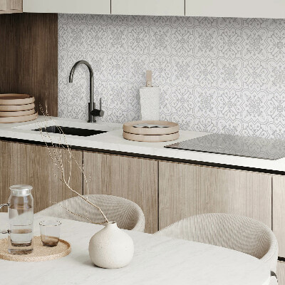 Rectangular bathroom wall panel Floral pattern with decorative details