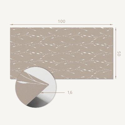 Rectangular decorative wall panel Floral motif of subtle leaves