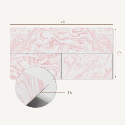 Rectangular bathroom wall panel Marble waves in an elegant style