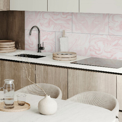 Rectangular bathroom wall panel Marble waves in an elegant style