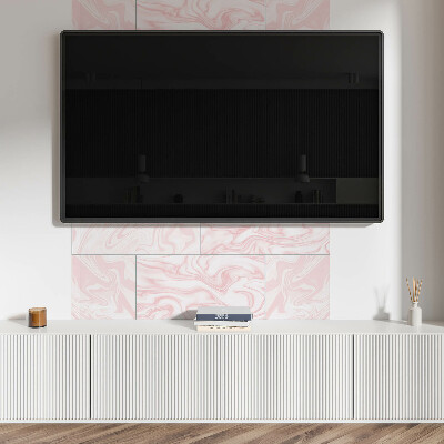 Rectangular bathroom wall panel Marble waves in an elegant style