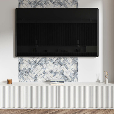 Rectangular decorative wall panel Herringbone marble pattern