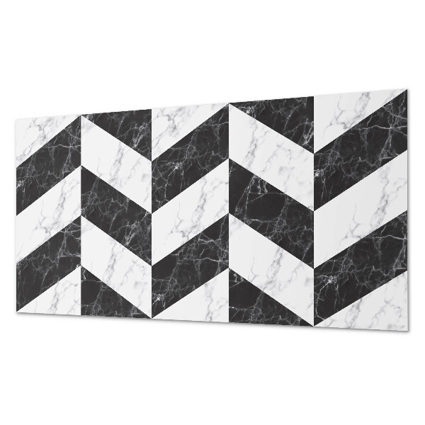 Rectangular decorative wall panel Marble herringbone in an elegant style