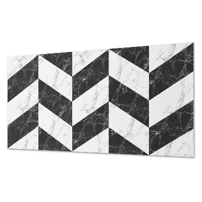 Rectangular decorative wall panel Marble herringbone in an elegant style
