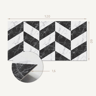 Rectangular decorative wall panel Marble herringbone in an elegant style